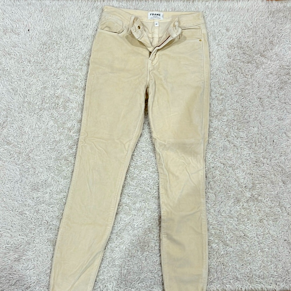 Frame Le High skinny Velveteen in beige - size 25